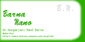 barna mano business card